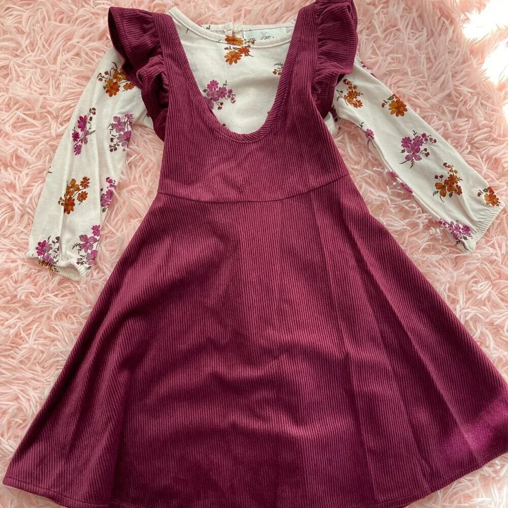 Toddler Girl 2piece set dress and long sleeve shirt